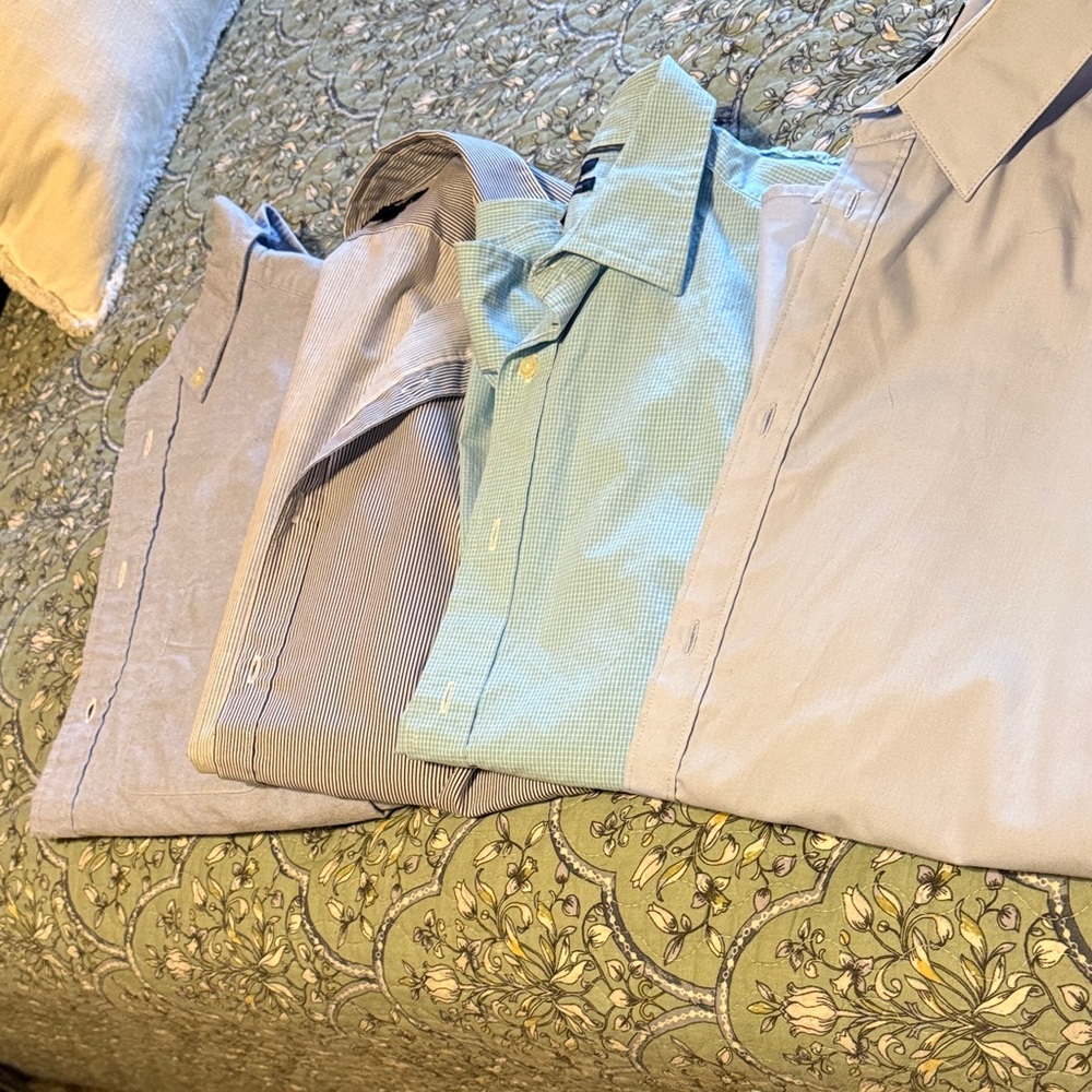 H&M Men's Casual Button Down Shirts - Blue, Green, Gray